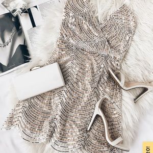 LULUS sparkly nude dress.
